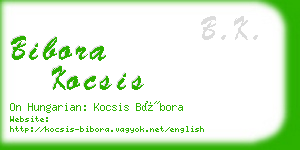 bibora kocsis business card